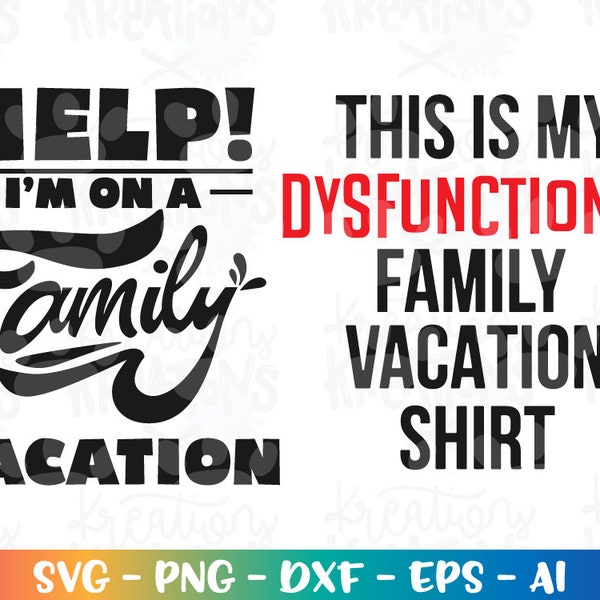 Hilfe, ich bin im Familienurlaub SVG Sommerurlaub SVG Shirt Schnitt Schneidedatei Silhouette Cricut Cameo Sofort Download Vektor SVG PNG Eps
