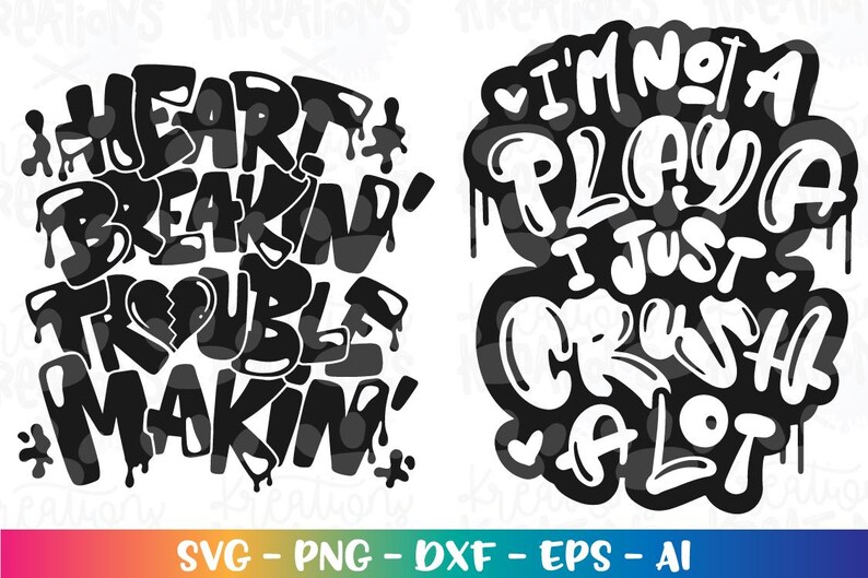 No soy un Playa, solo aplasto mucho svg Rompecorazones, alborotador, Día de San Valentín, grafiti, niños, impresión, plancha, corte, archivo Descargar png dxf imagen 2