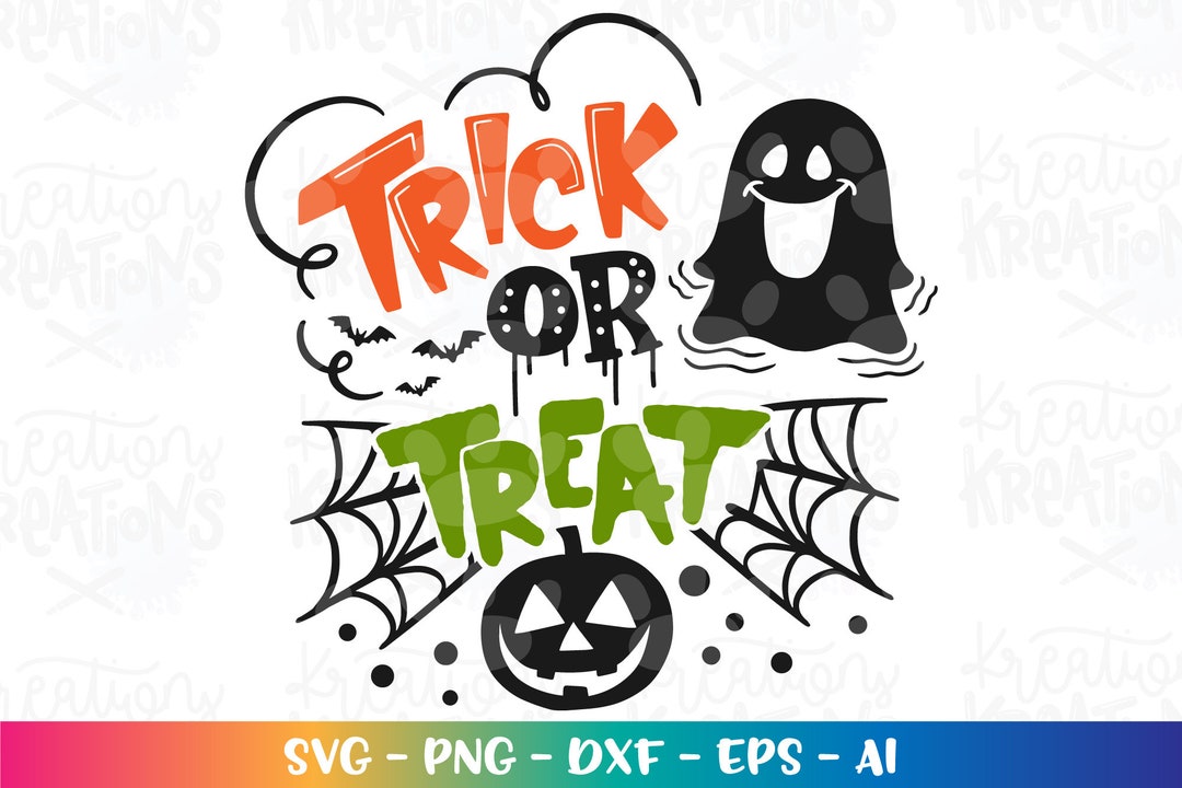 Trick or Treat SVG Happy Halloween Svg Hand Drawn Svg Hand Lettered Cut ...