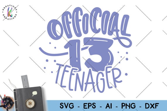 Officiel Adolescent Svg Anniversaire 13 Ans Cute Hand Drawn Etsy