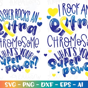 Down Syndrome Awareness Ribbon SVG I rock an extra chromosome what's your superpower? kids print iron on cut file Cricut Silhouette Download