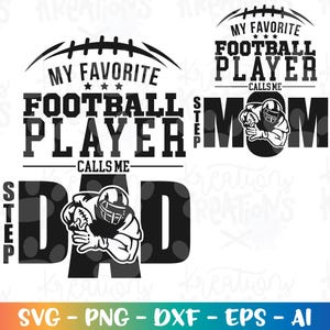 Mijn favoriete voetballer noemt me stiefvader moeder svg stiefvader voetbal offerte print gesneden bestanden Cricut Silhouette Cameo download Vector PNG