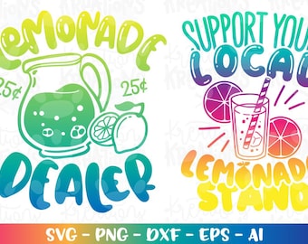 Lemonade Dealer svg Support your local Lemonade Stand Summer Fresh kids shirt design iron on cut file Cricut Download vector png dxf