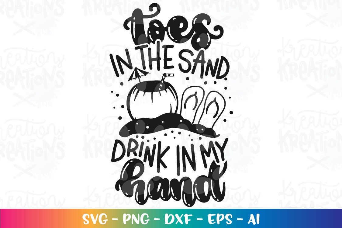 Drink in My Hand Toes in the Sand Decal Alcohol Decal Party Decal