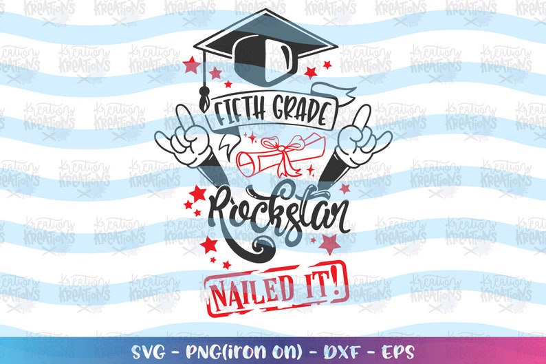 graduation svg fifth grade grad svg fifth grade rockstar