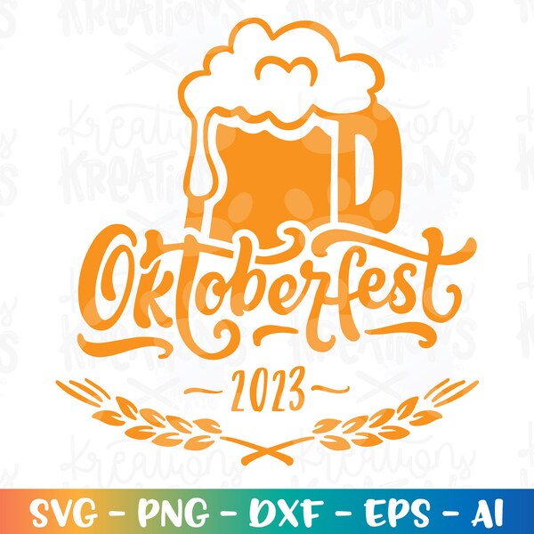 Octoberfest Oktoberfest beer emblem design logo quote print iron on decal SVG Cut Files Cricut Silhouette Digital Vector dxf Png Sublimation