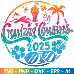 Navio de cruzeiro svg Cruisin' COUSINS camisa de cruzeiro impressão primo de família ferro em impressão arquivo de corte silhueta cricut cameo download vetor png