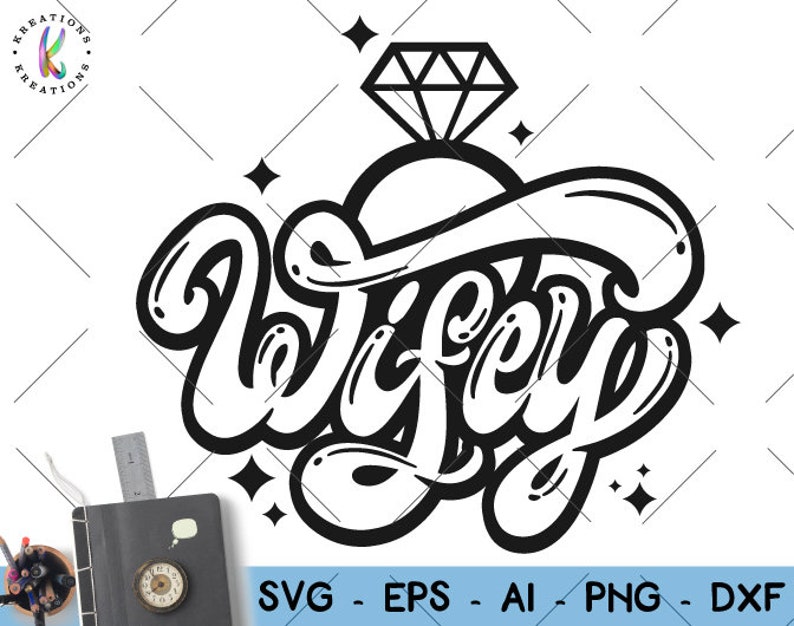 Download Wife svg wifey SVG hand lettered drawn svg diamond ring svg | Etsy