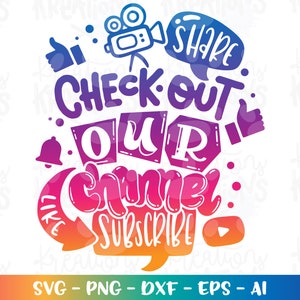 Sprawdź nasz kanał SVG Vlogger svg dzieci ładny chłopiec dziewczyna Obserwujący markę projekt bloga żelazko na drukowanie cięcie pliki Cricut sylwetka Pobierz png