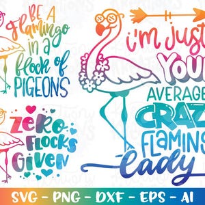 Soy solo una dama flamenco promedio SVG Cero bandadas dadas SVG Sé un flamenco en una bandada de palomas archivos de corte Cricut Descargar vector dxf PNG