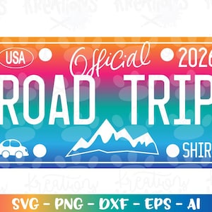 Camiseta oficial de viagem de carro, arquivo de corte SVG para placa de carro, aventura, viagem de carro, Silhouette, Cricut, Cameo, download instantâneo, vetor SVG, PNG, EPS