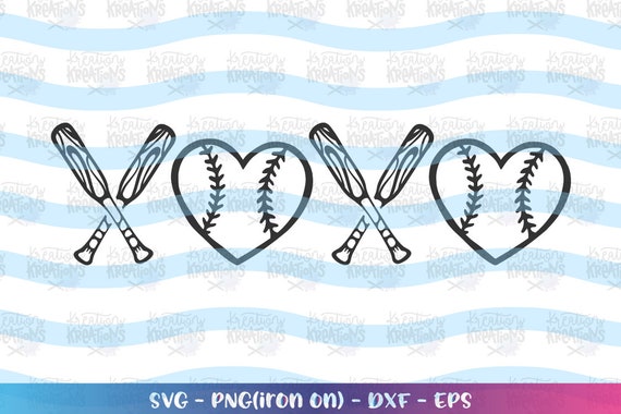 Download Xoxo Baseball Svg Baseball Heart Printable Iron On Valentines Etsy