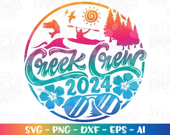 Creek Crew svg Kayak svg Lake life svg sports kayaking Fish bass print decal iron on cut file silhouette cricut studio  svg eps png dxf