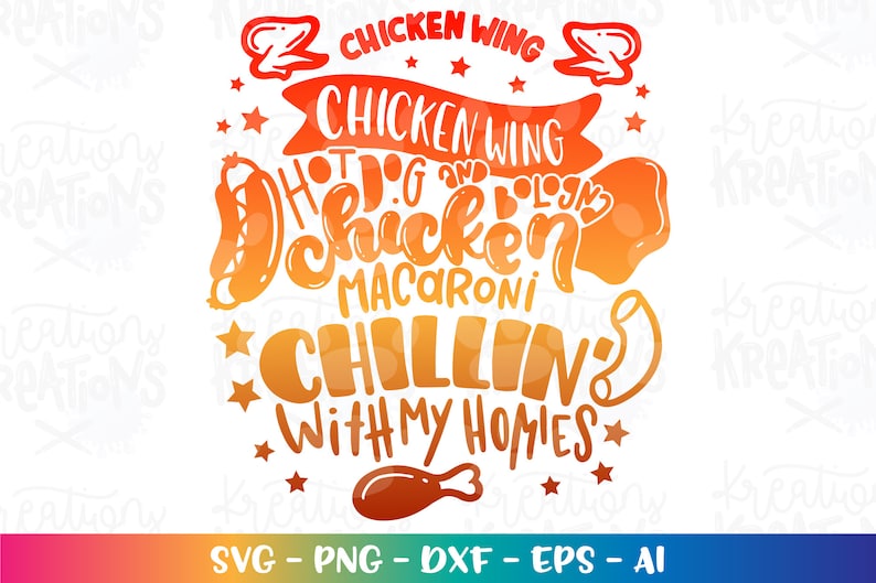 Chicken Wing Hotdog and Bologna Chicken Macaroni Chillin With Etsy