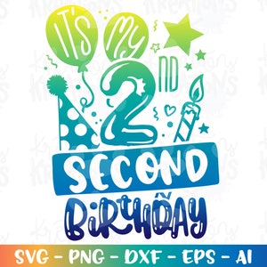 Es ist mein 2. zweiter Geburtstag svg zu Hause bleiben Geburtstagsfeier Luftballons Druck Aufbügler Schnittdatei Cricut Silhouete Download SVG dxf
