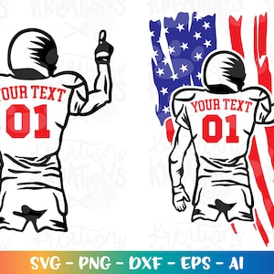 Giocatore di football USA Flag SVG Personalizza Personalizza nome SVG Superball 2022 stampa calcio taglio File Cricut Silhouette Cameo download