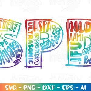 SPD Tech 滅菌処理 svg SPD 単語 救急医療技術者 文字 医師 プリント アイロン カット ファイル Cricut シルエット