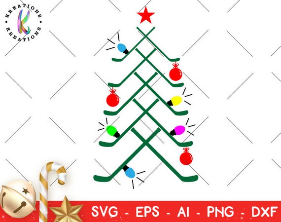 Hockey christmas tree SVG christmas svg print decal iron on | Etsy