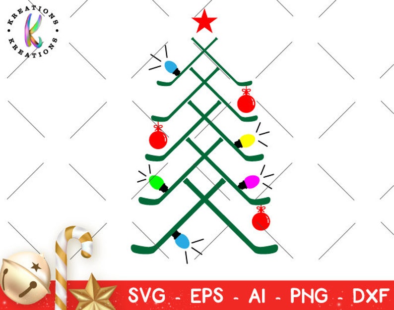 Download Hockey christmas tree SVG christmas svg print decal iron ...