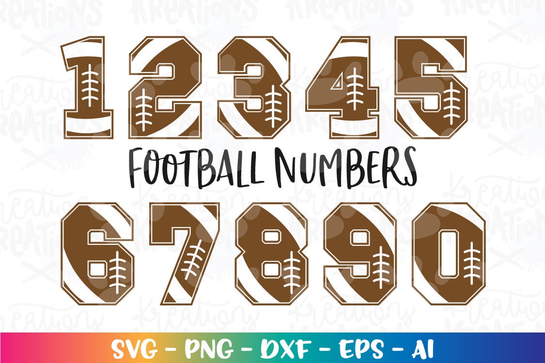 Football Numbers Svg Football Svg Numbers SVG Sports Numbers