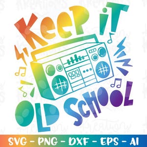 Houd het old school svg grote stereo muziek svg muziek jaren 80 en 90 moeder print gesneden bestand silhouette cricut cameo download vector sublimatie