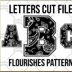 Floresce Alfabeto svg letras svg Floresce Padrão Alfabeto SVG corte arquivos de corte Cricut Silhouette Download instantâneo vetor svg png dxf
