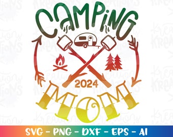 Camping Mom svg Hande drawn hand lettered svg mountain mom svg prinablet cut file Cricut Silhouette Download vector SVG png dxf Sublimation