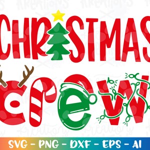Christmas Crew svg Family Crew SVG famliy navidad lindo primo refranes hierro en archivo de corte impreso Cricut Descargar vector png Sublimación