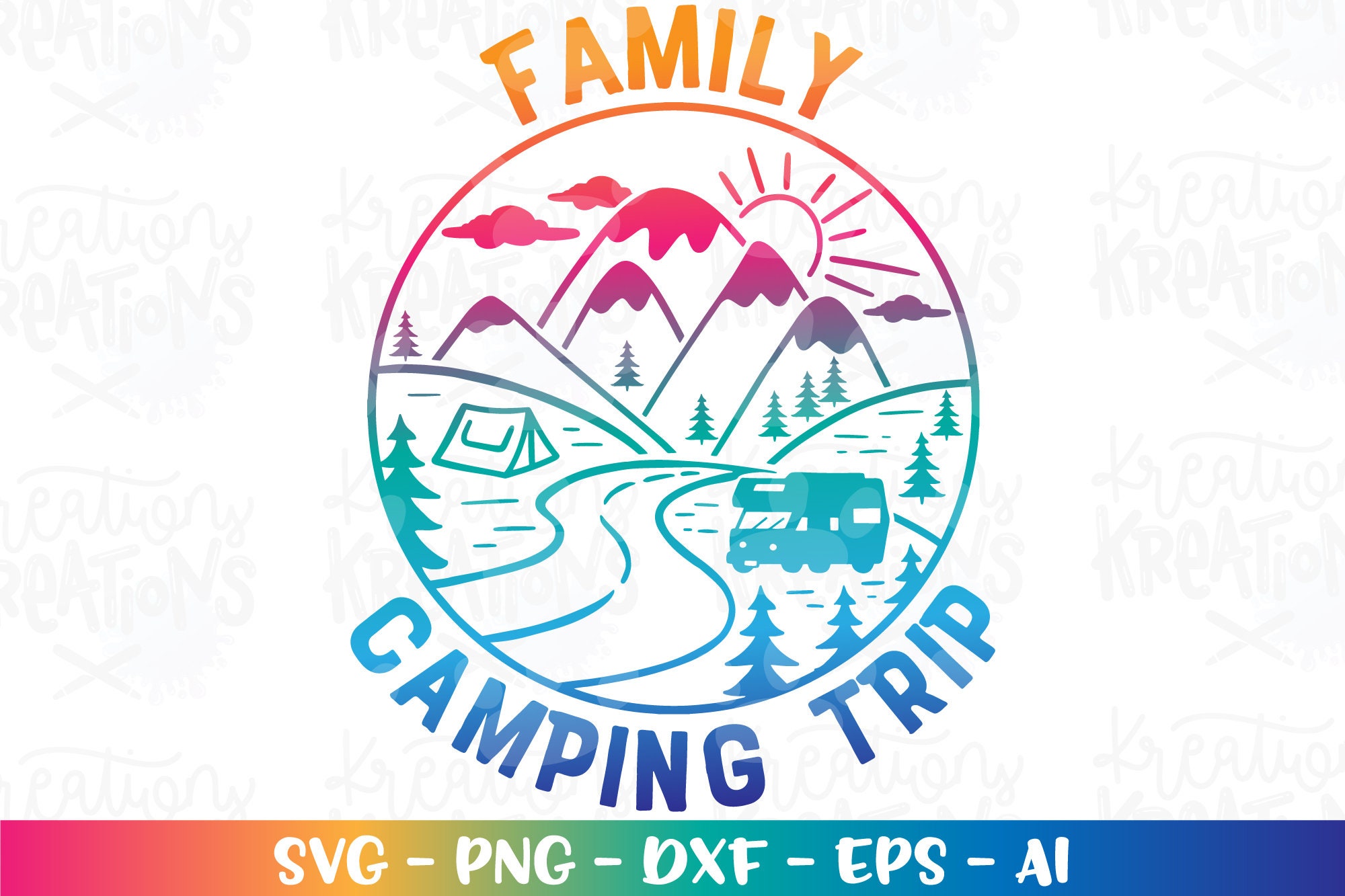 Family Camping Trip Svg Camping Camp Svg Hand Drawn Mountains Etsy