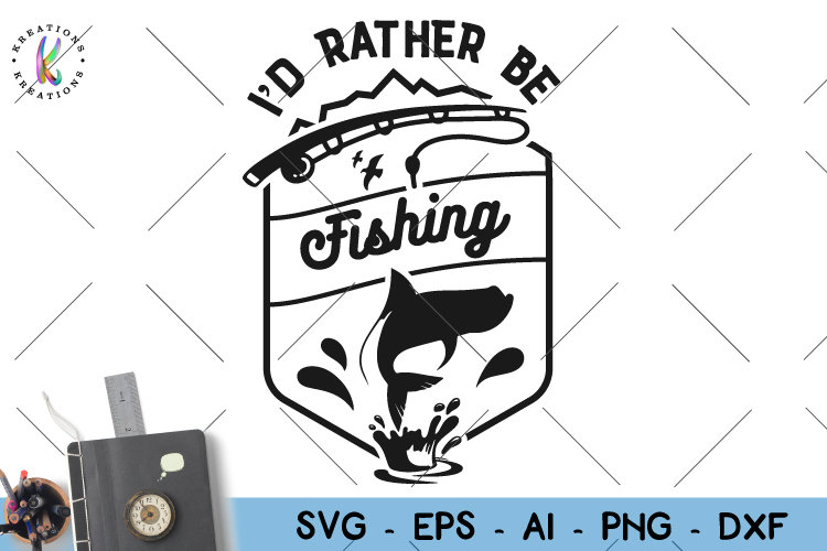 I'd rather be fishing SVG Fishing svg Fish clipart | Etsy