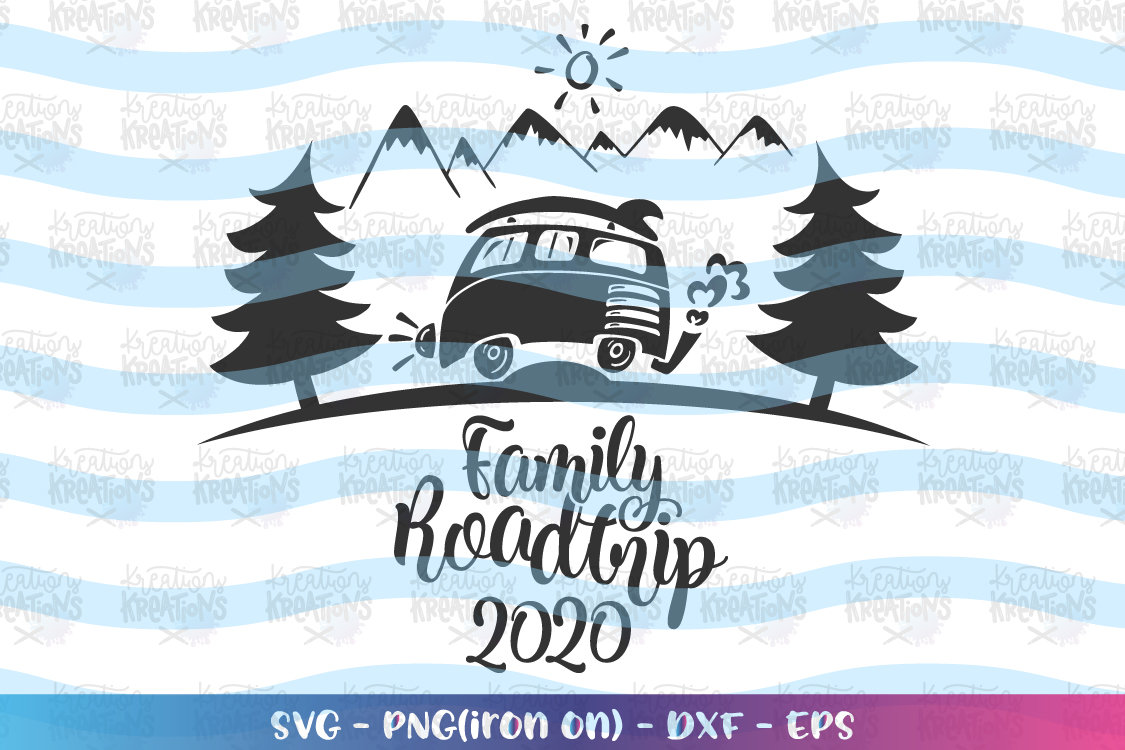 Download Family Road Trip svg Family Vacation Van Mountain Trees ...