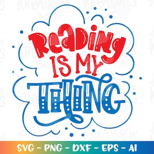 Reading is my Thing SVG Lesewoche Bücher Zitate Buch Sprüche Lese Druck Aufbügler Schnitt Dateien Cricut Silhouette SVG Png dxf