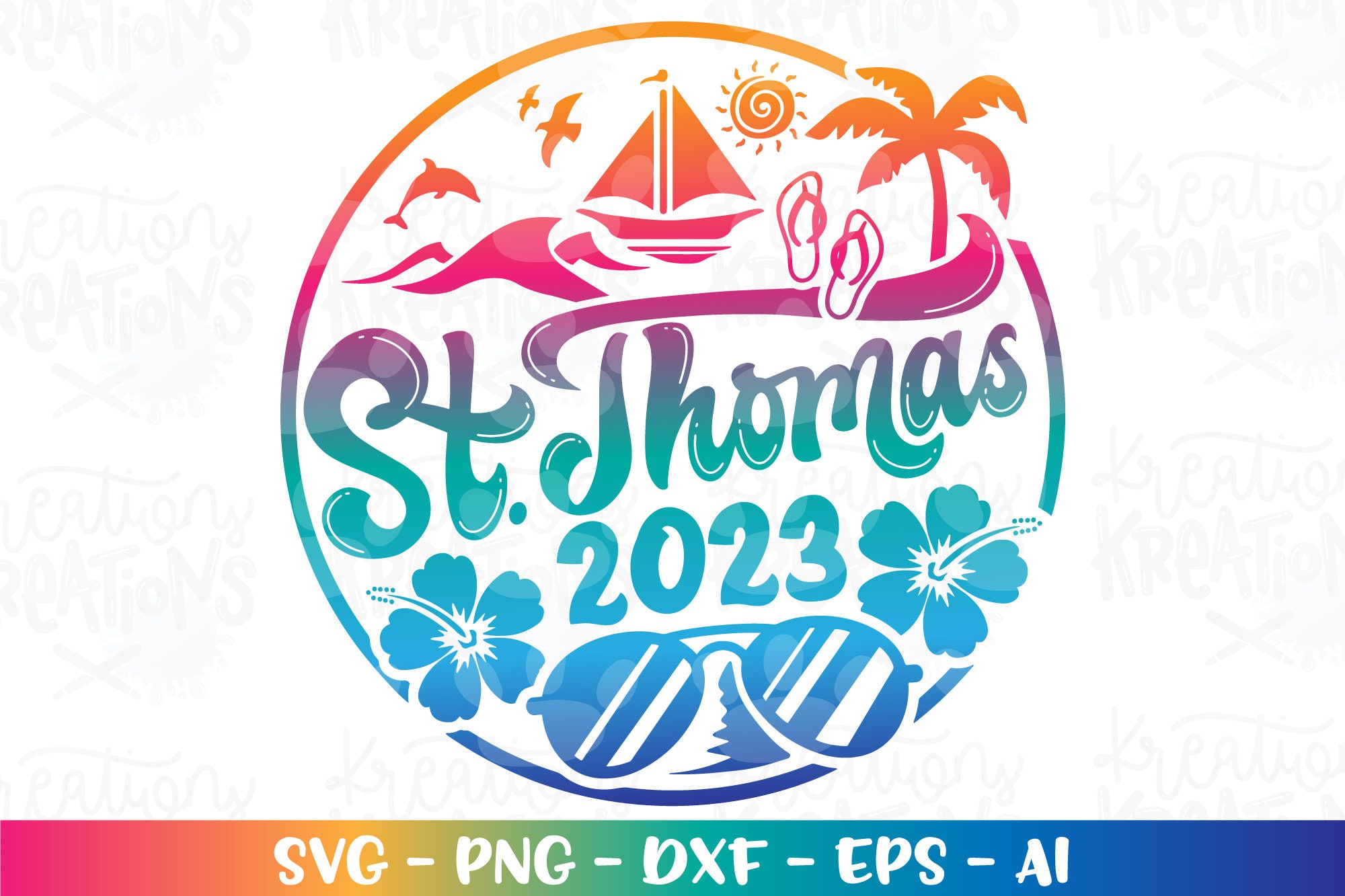 St. Thomas Virgin Islands Svg Caribbean Summer Beach Emblem - Etsy Canada