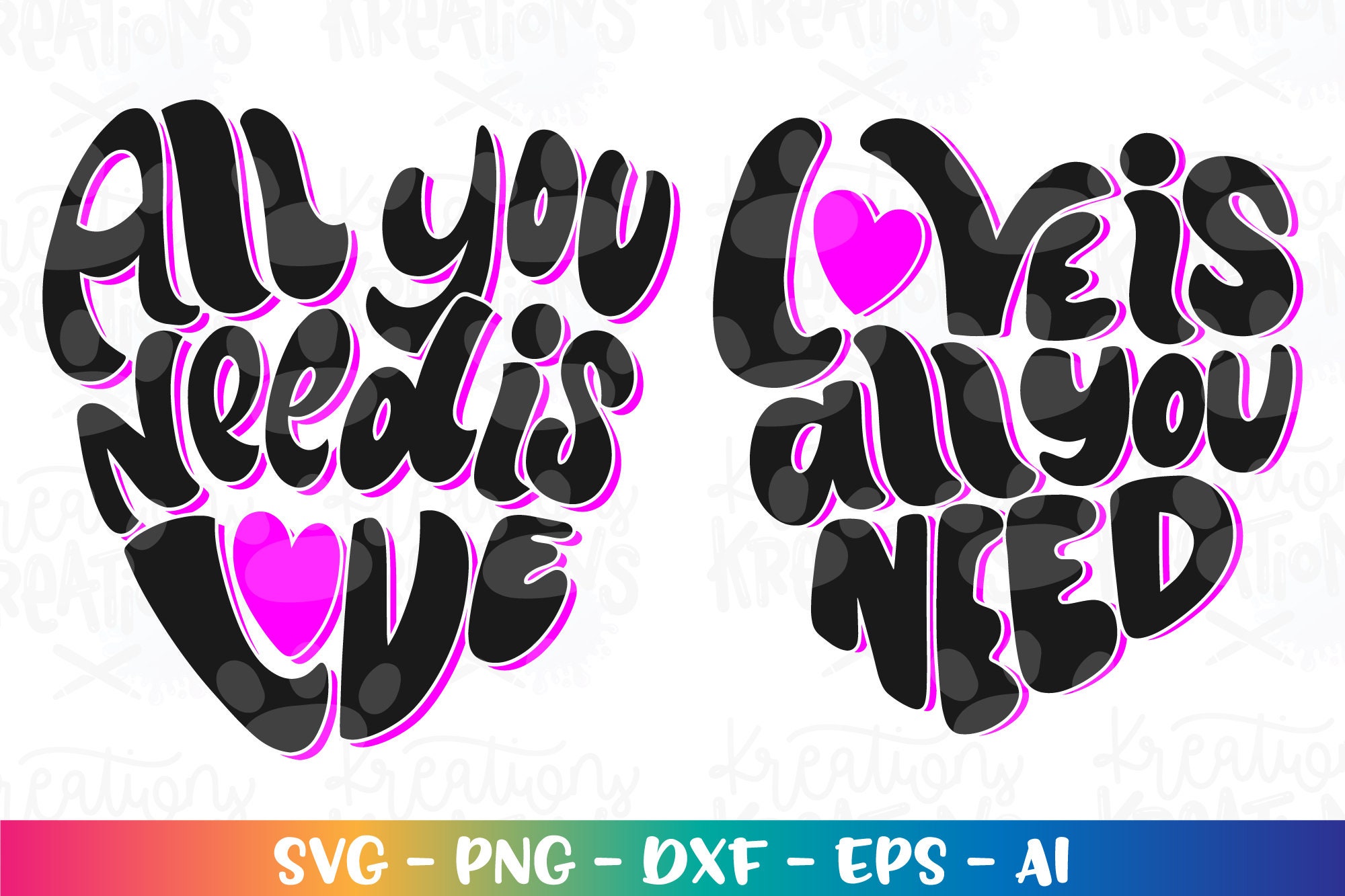 All You Need is Love SVG Love is All You Need Svg Iron on - Etsy