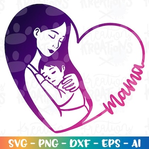 MÃE filha filho formato de coração svg recém-nascido maternidade primeiro filho bebê feliz dia das mães logotipo personalizado arquivo de corte Cricut download