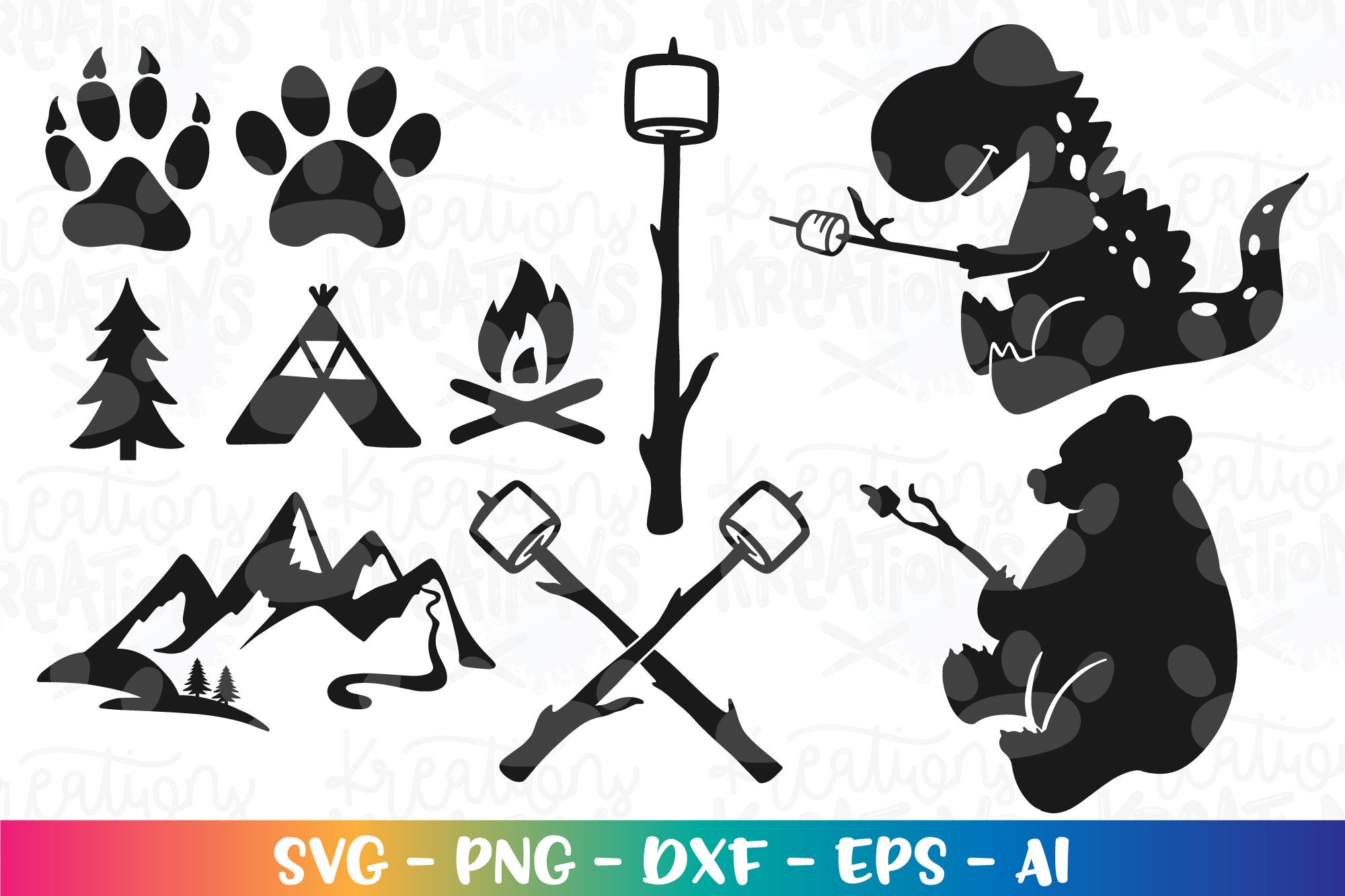 Bear With Campfires - Etsy