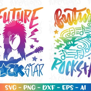Future Rockstar svg ROCKSTAR electric guitar cute kids boy girl shirt print iron on cut files Cricut Silhouette Download vector sublimation
