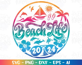 Summer Beach life Turtles Dolphins Svg Sea Turtle Beach Cute girl boy iron on print shirt cut file Cricut Silhouette Download vector png dxf