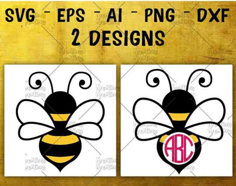 Download Bee Monogram Frame SVG Bumble Bee Cute Monogram frame cut ...