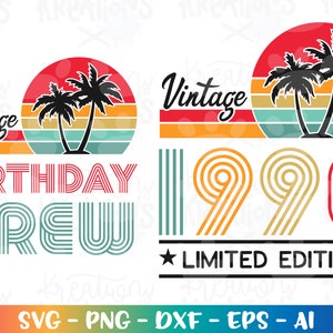 Beach Birthday GIRL svg personalizzato Vintage compleanno Estate spiaggia download digitale sublimazione colore stampa ferro su file di taglio sagoma cricut