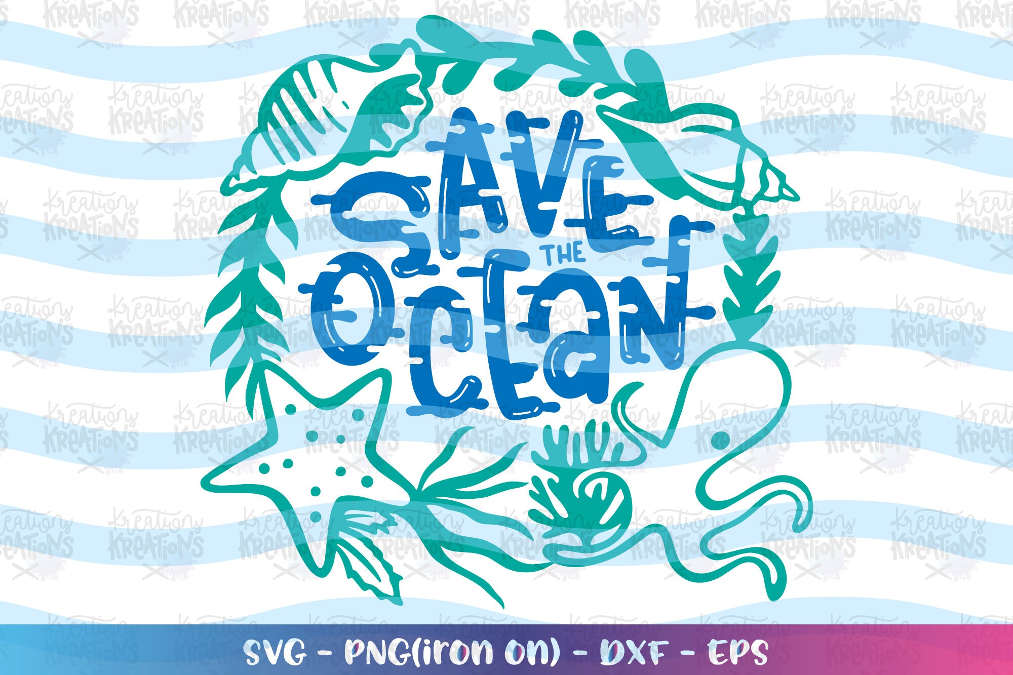 Download Save the Ocean Svg Hand drawn ocean wreath svg Beach Quote | Etsy