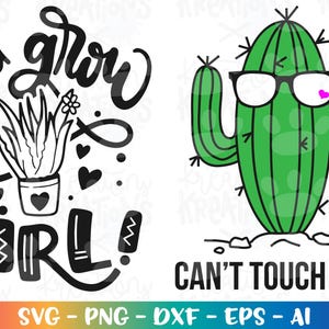 Cactus Plant Svg Cute Cactus svg Cactus clipart svg Não é possível tocar nestes arquivos de corte svg Cricut Silhouette Download instantâneo vetor SVG png eps dxf