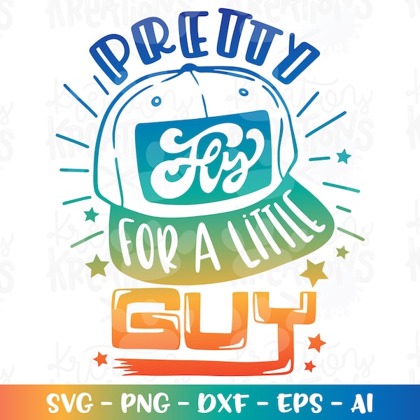 Pretty fly for a little guy SVG baby new born shirt iron on printable cut files Cricut Silhouette Instant Download vector SVG png eps dxf