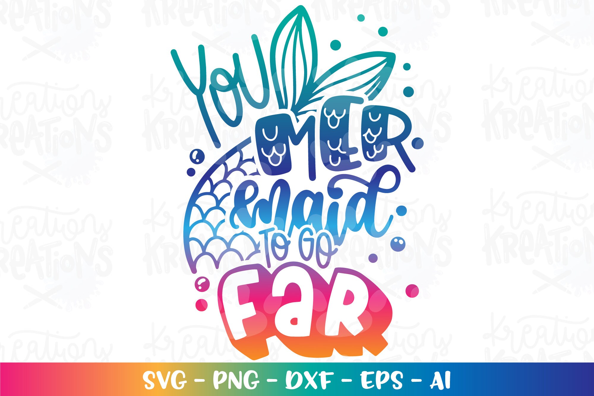 Usted MerMAID para ir lejos SVG sirena citar cola positiva