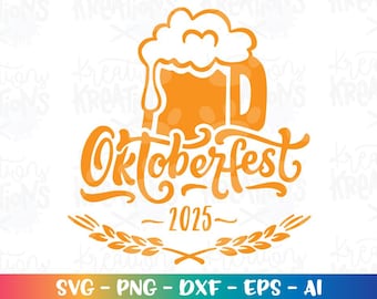 Octoberfest Oktoberfest beer emblem design logo quote print iron on decal SVG Cut Files Cricut Silhouette Digital Vector dxf Png Sublimation