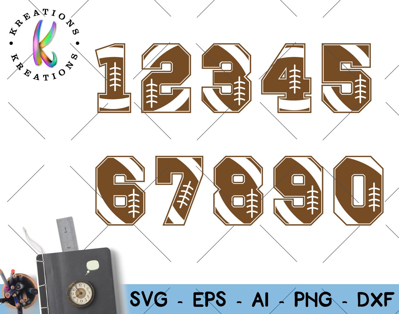 Football Field Numbers SVG