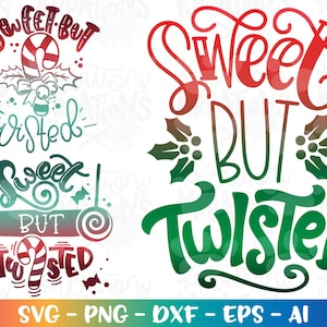 Candy SVG Dolce ma contorto SVG Bastoncino di zucchero di Natale carino bambini ragazza ragazzo file di taglio Cricut Silhouette Download immediato vettore SVG png eps dxf