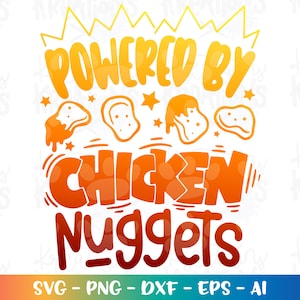 Desenvolvido por Chicken Nuggets svg Lanches menina menino ferro na impressão cor silhueta corte arquivo silhueta cricut studio download sublimação png dxf