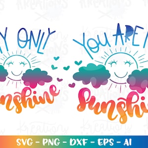 Tu sei il mio Sunshine svg Il mio unico Sunshine bambino e mamma camicie abbinate carine stampa file di taglio Cricut Silhouette Scarica vettoriale SVG png eps dxf