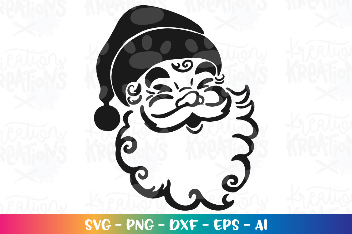 サンタクロースの顔のクリップアート svg 手描き 手書き プリント